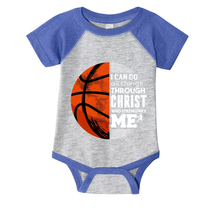 Basketball Faith All Things Through Christ Infant Baby Jersey Bodysuit