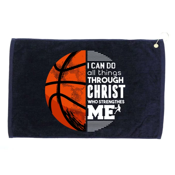 Basketball Faith All Things Through Christ Grommeted Golf Towel