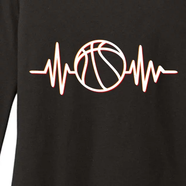 Basketball Heartbeat Womens CVC Long Sleeve Shirt