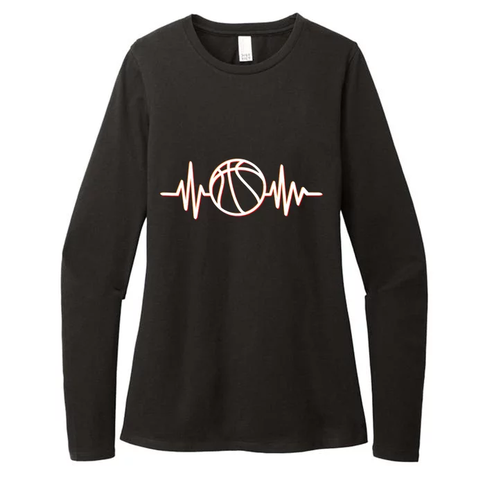 Basketball Heartbeat Womens CVC Long Sleeve Shirt