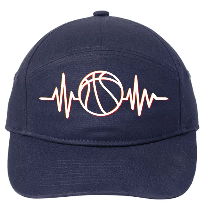 Basketball Heartbeat 7-Panel Snapback Hat