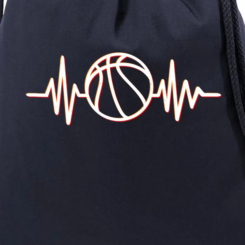 Basketball Heartbeat Drawstring Bag