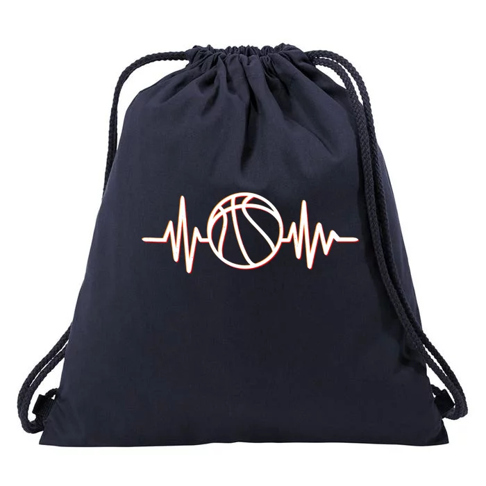 Basketball Heartbeat Drawstring Bag