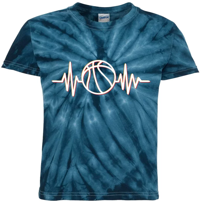 Basketball Heartbeat Kids Tie-Dye T-Shirt