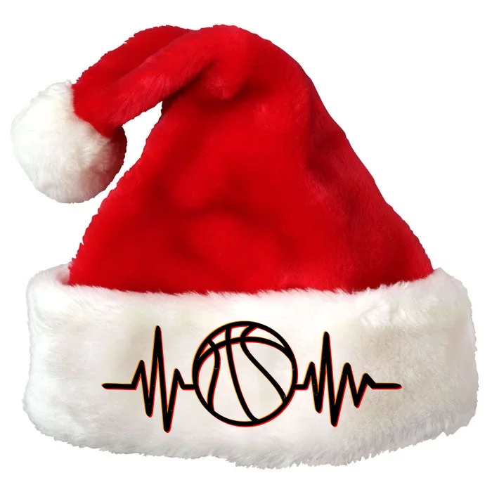 Basketball Heartbeat Premium Christmas Santa Hat