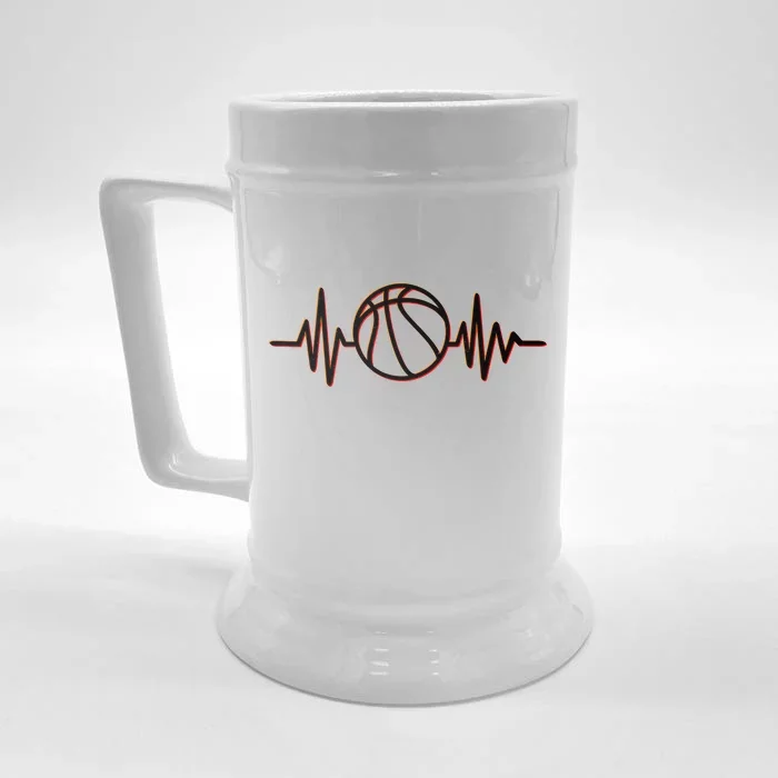 Basketball Heartbeat Front & Back Beer Stein