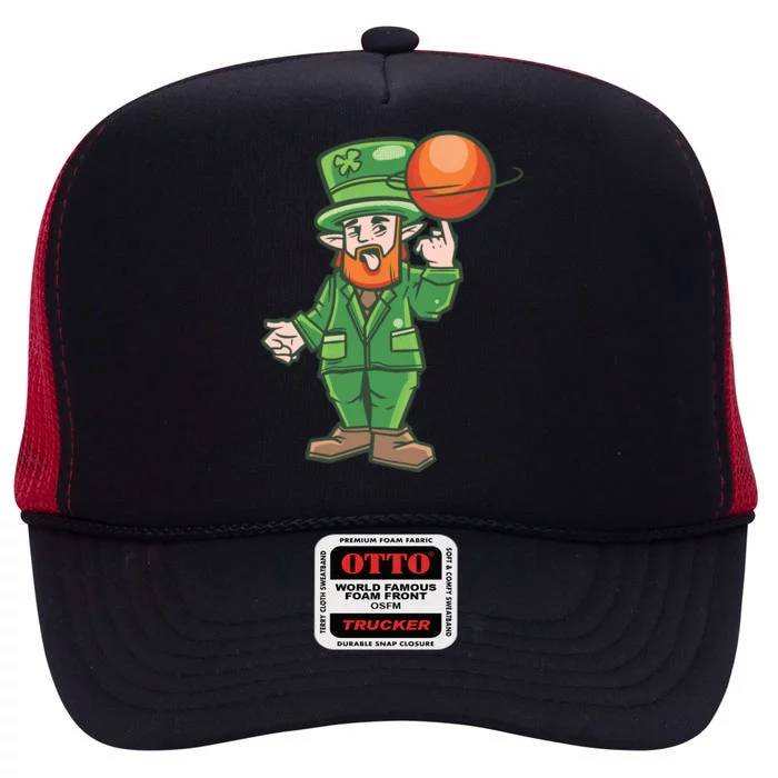 Basketball Leprechaun High Crown Mesh Trucker Hat