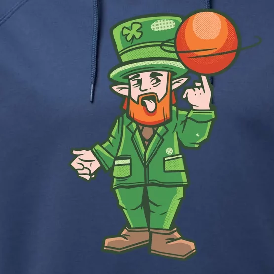 Basketball Leprechaun Performance Fleece Hoodie