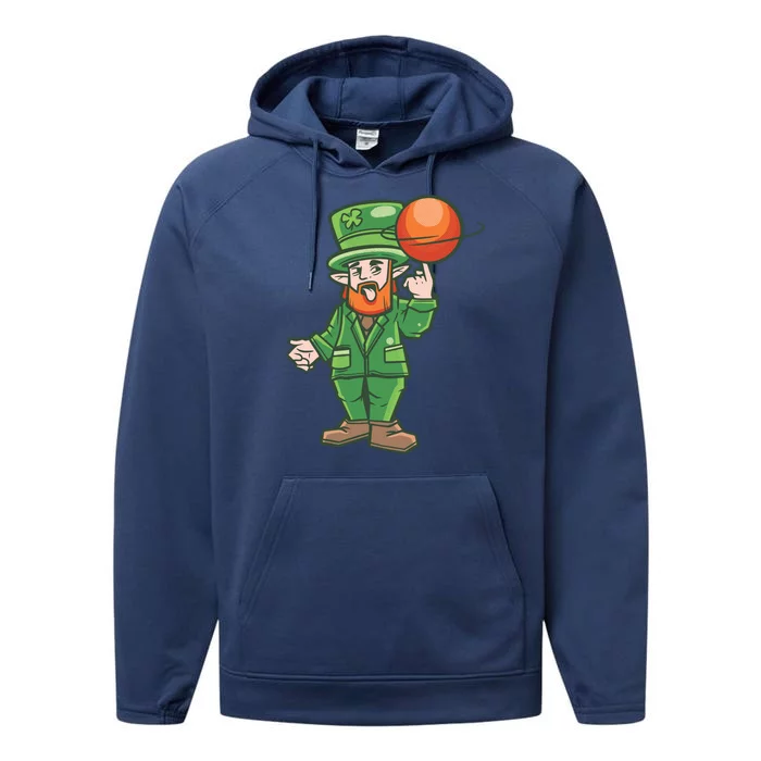 Basketball Leprechaun Performance Fleece Hoodie