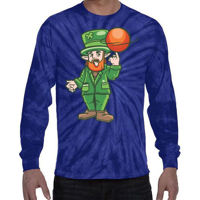 Basketball Leprechaun Tie-Dye Long Sleeve Shirt