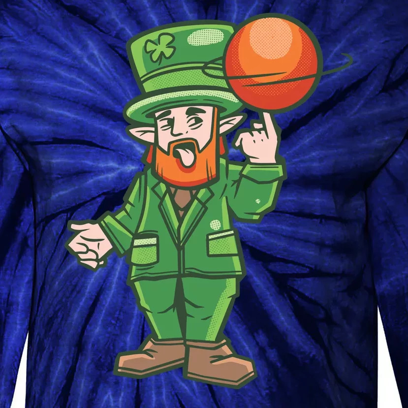 Basketball Leprechaun Tie-Dye Long Sleeve Shirt