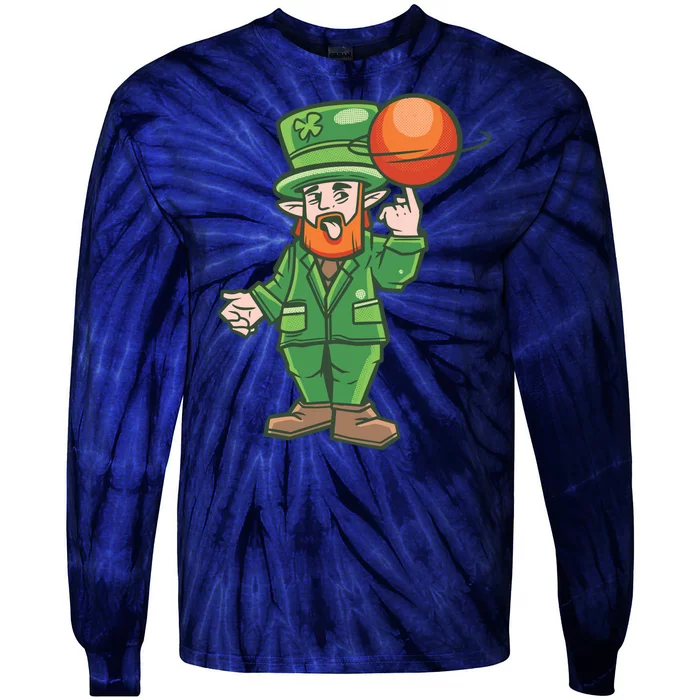 Basketball Leprechaun Tie-Dye Long Sleeve Shirt