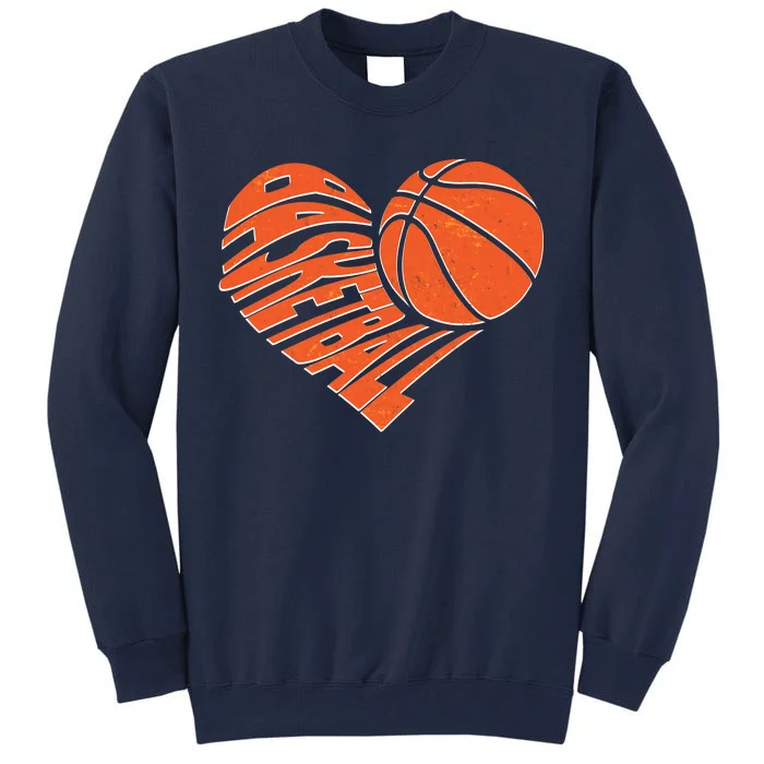 Basketball Love Heart Tall Sweatshirt