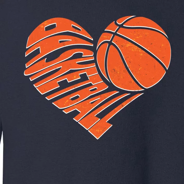 Basketball Love Heart Toddler Sweatshirt