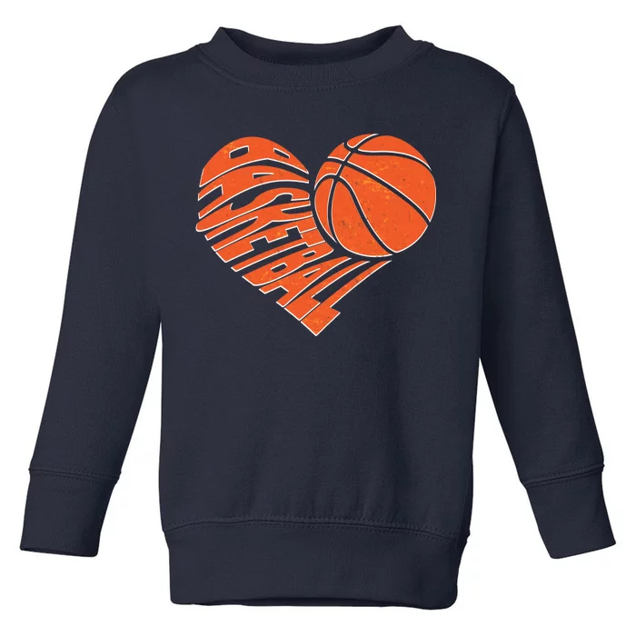 Basketball Love Heart Toddler Sweatshirt