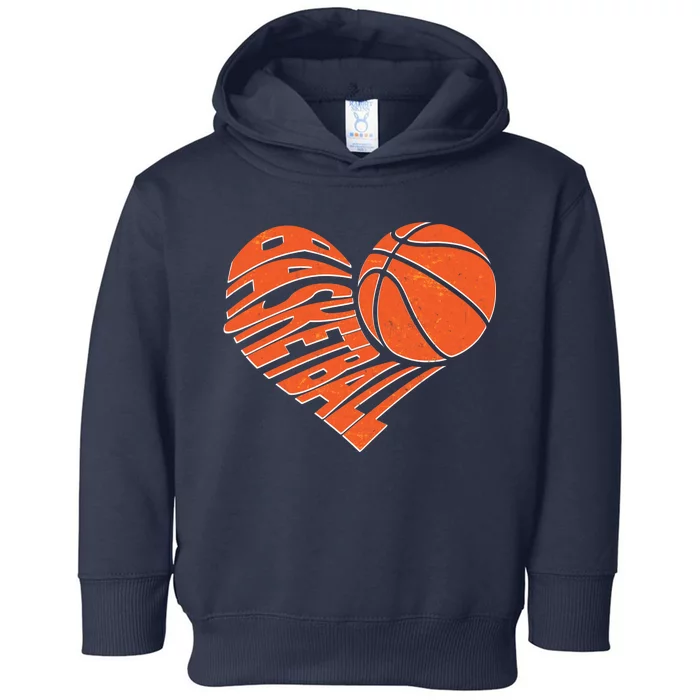 Basketball Love Heart Toddler Hoodie