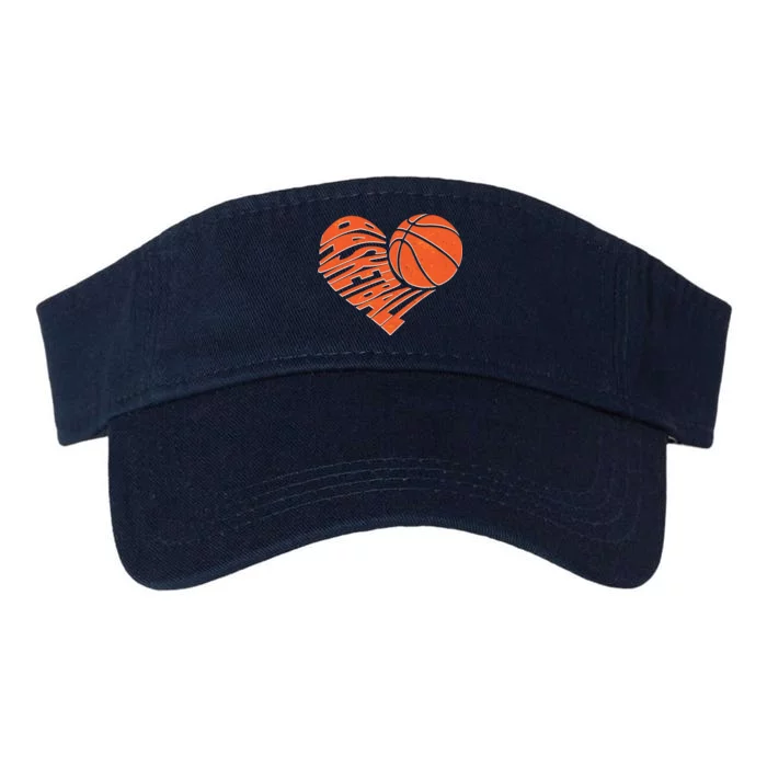 Basketball Love Heart Valucap Bio-Washed Visor