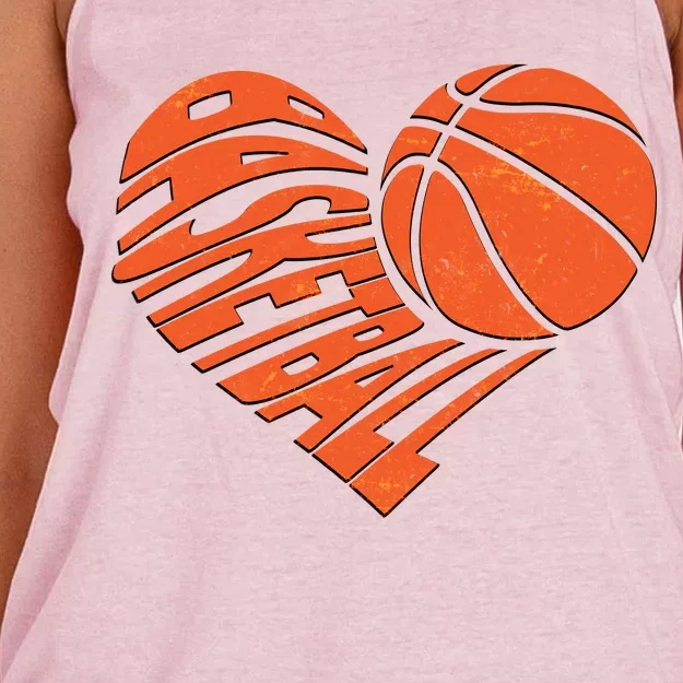 Basketball Love Heart Women's Knotted Racerback Tank