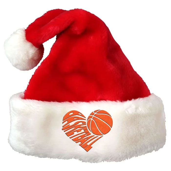 Basketball Love Heart Premium Christmas Santa Hat