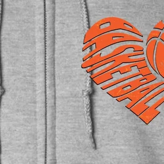 Basketball Love Heart Full Zip Hoodie