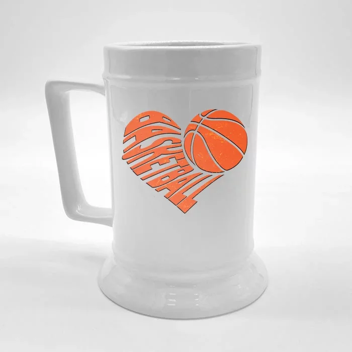 Basketball Love Heart Front & Back Beer Stein