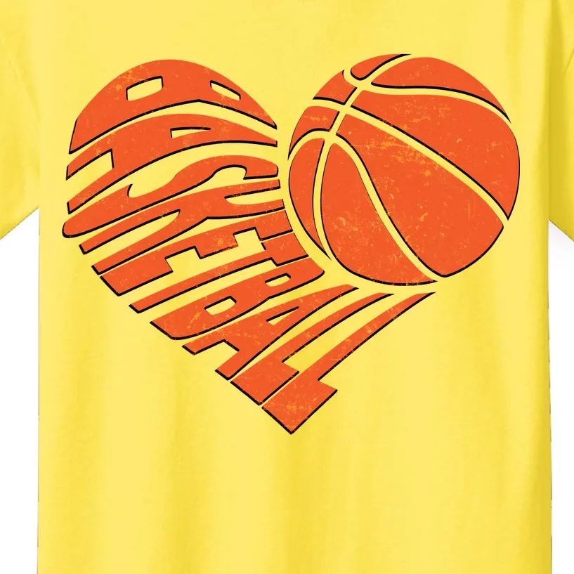 Basketball Love Heart Kids T-Shirt