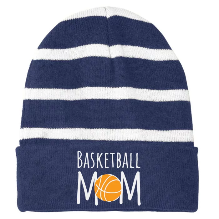 Basketball Mom Striped Beanie with Solid Band