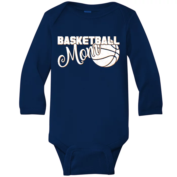 Basketball Mom Sports Mother Baby Long Sleeve Bodysuit