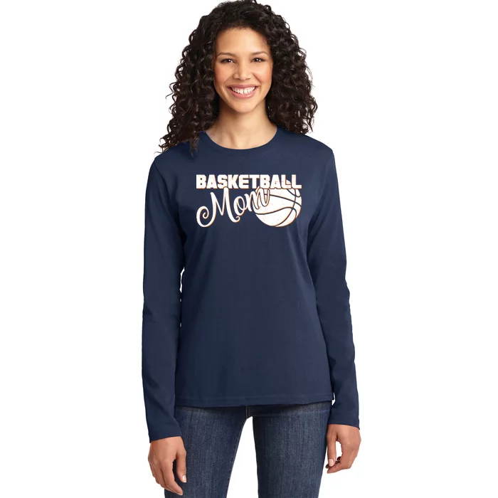 Basketball Mom Sports Mother Ladies Long Sleeve Shirt