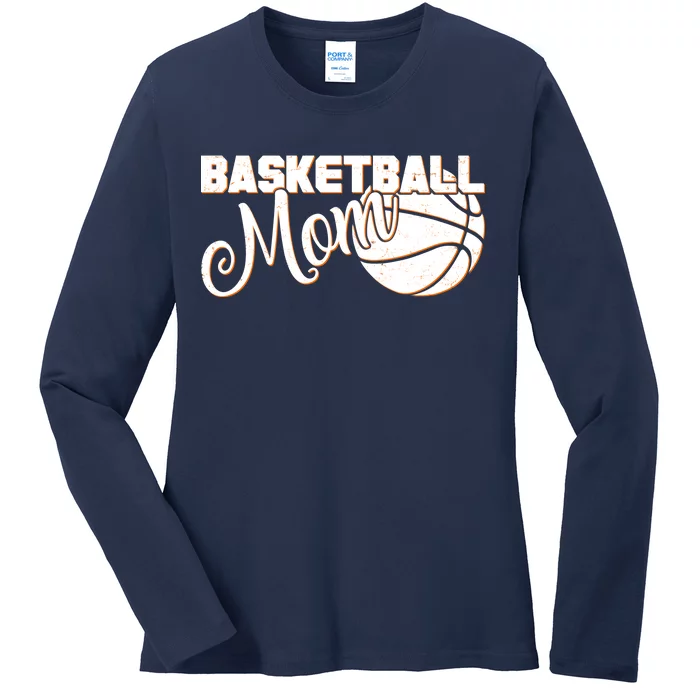 Basketball Mom Sports Mother Ladies Long Sleeve Shirt