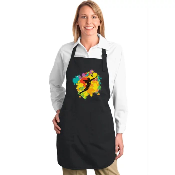 Basketball Player Colorful Full-Length Apron With Pocket