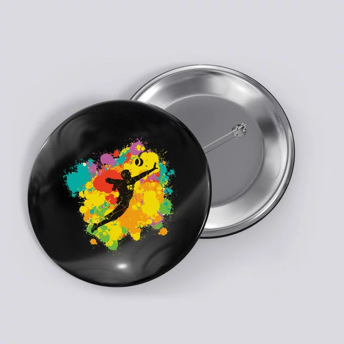 Basketball Player Colorful Button