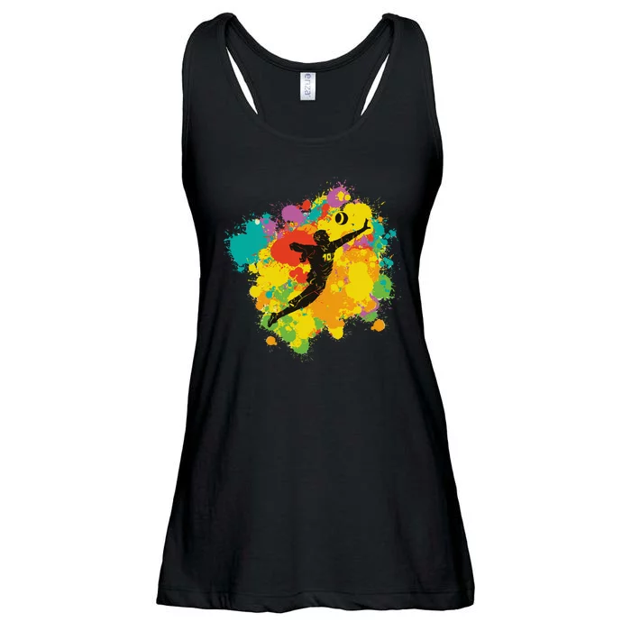 Basketball Player Colorful Ladies Essential Flowy Tank