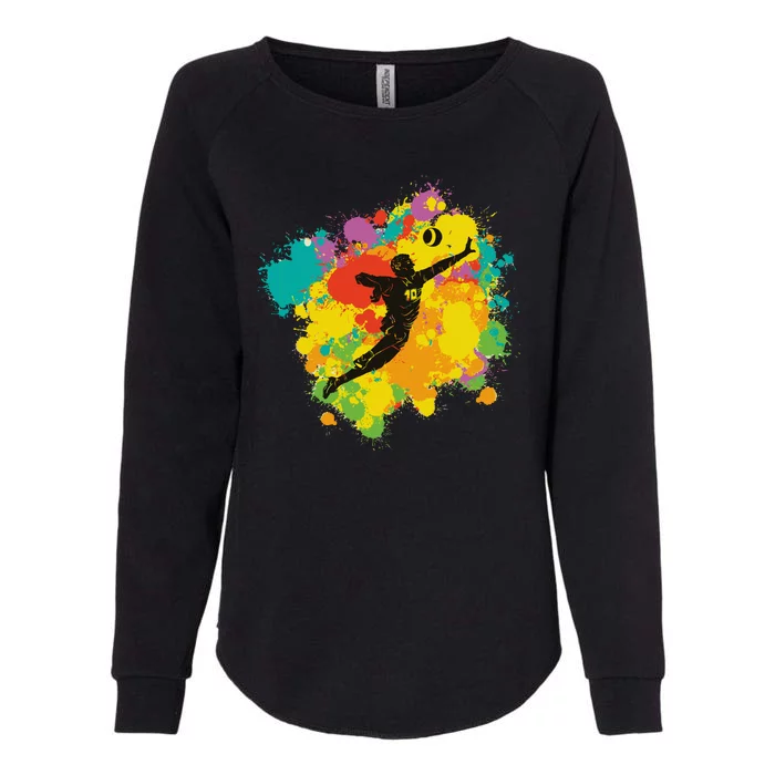 Basketball Player Colorful Womens California Wash Sweatshirt