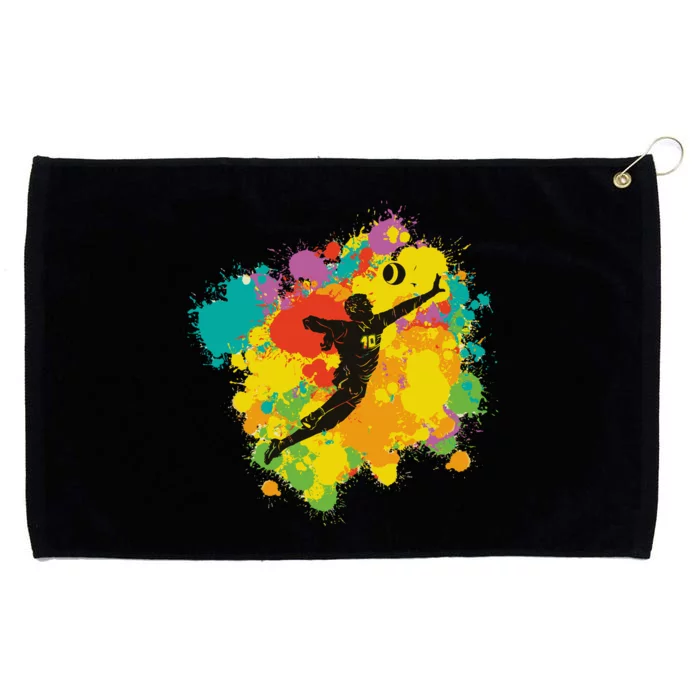 Basketball Player Colorful Grommeted Golf Towel