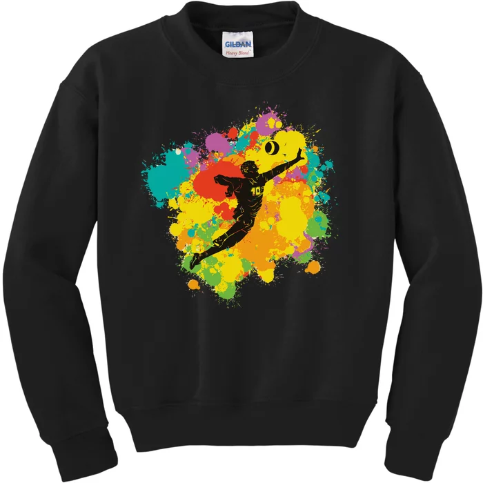 Basketball Player Colorful Kids Sweatshirt