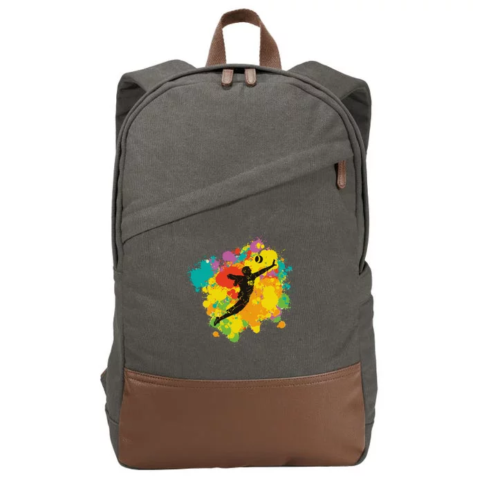 Basketball Player Colorful Cotton Canvas Backpack