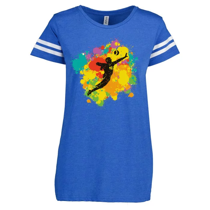 Basketball Player Colorful Enza Ladies Jersey Football T-Shirt