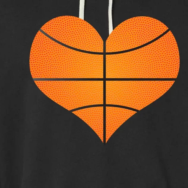 Basketball Shaped Heart Garment-Dyed Fleece Hoodie