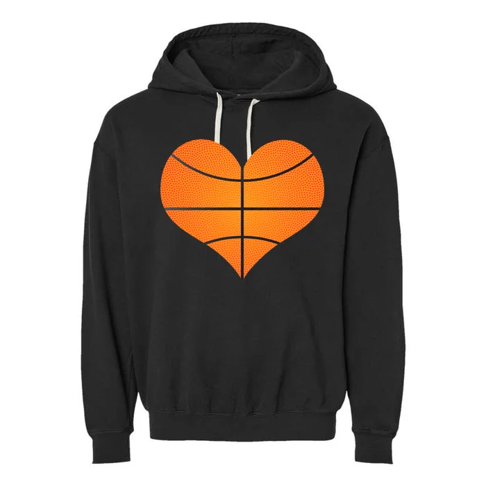 Basketball Shaped Heart Garment-Dyed Fleece Hoodie