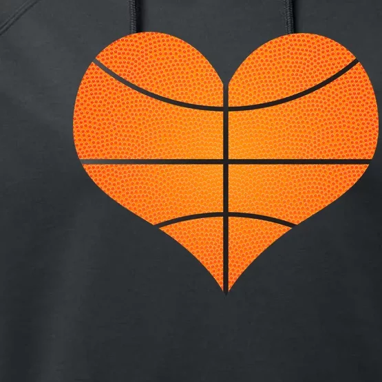 Basketball Shaped Heart Performance Fleece Hoodie