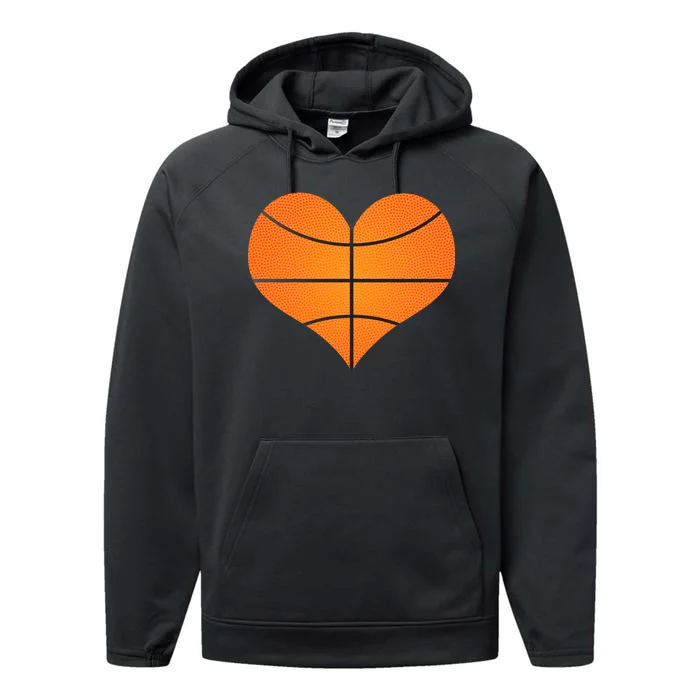 Basketball Shaped Heart Performance Fleece Hoodie