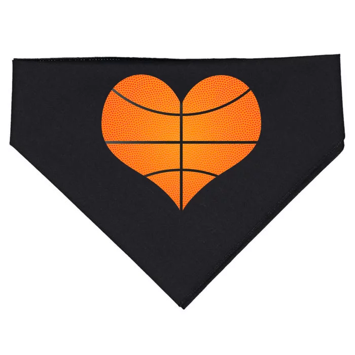 Basketball Shaped Heart USA-Made Doggie Bandana