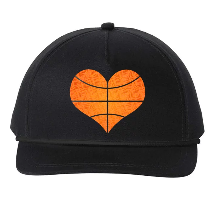 Basketball Shaped Heart Snapback Five-Panel Rope Hat