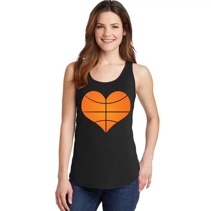 Basketball Shaped Heart Ladies Essential Tank