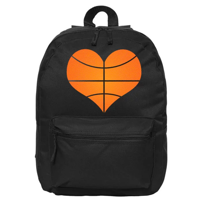 Basketball Shaped Heart 16 in Basic Backpack