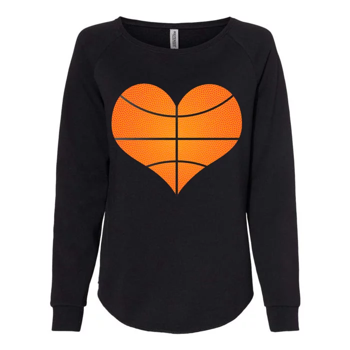 Basketball Shaped Heart Womens California Wash Sweatshirt