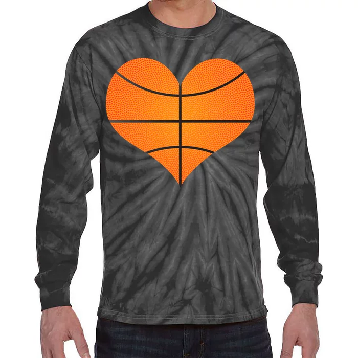 Basketball Shaped Heart Tie-Dye Long Sleeve Shirt