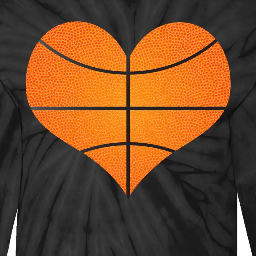 Basketball Shaped Heart Tie-Dye Long Sleeve Shirt