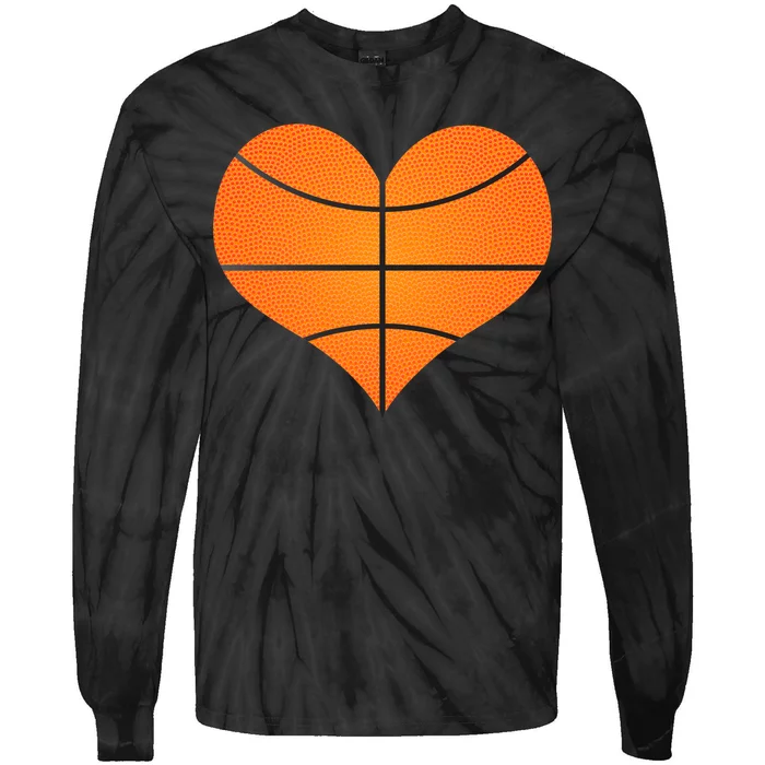 Basketball Shaped Heart Tie-Dye Long Sleeve Shirt